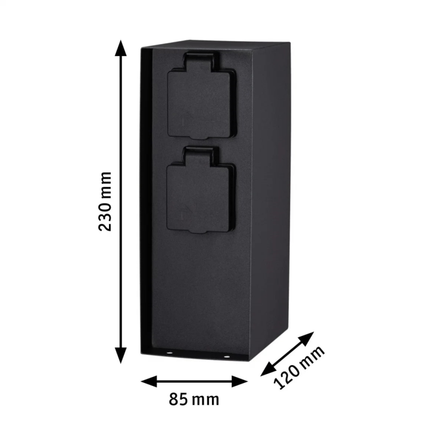 Paulmann 94313 - Buitenstopcontactpaal RIO 4-voudig SCHUKO 230V IP44