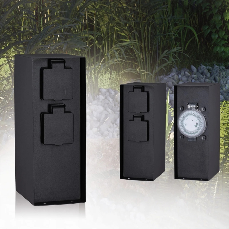 Paulmann 94314 - Buitenstopcontactzuil met timer 2Z SCHUKO