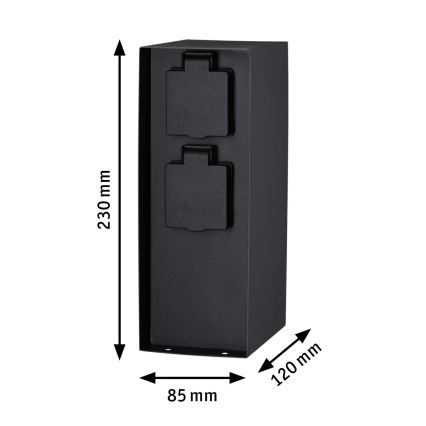 Paulmann 94314 - Buitenstopcontactzuil met timer 2Z SCHUKO