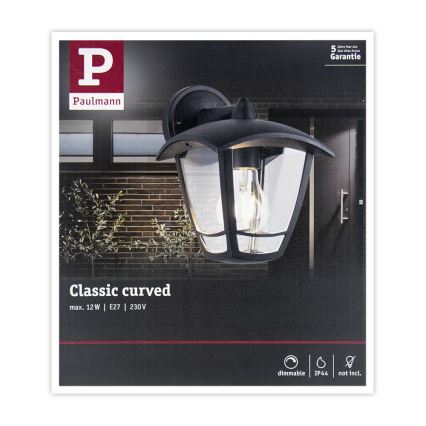 Paulmann 94392 - 1xE27/12W IP44 Wandlamp voor buiten CLASSIC 230V