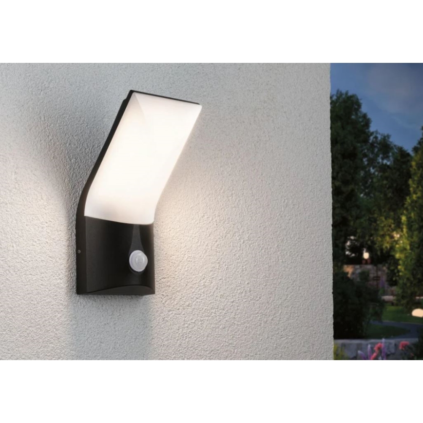 Paulmann 94402 - LED/10W IP44 Wandlamp voor buiten met sensor ADYA 230V