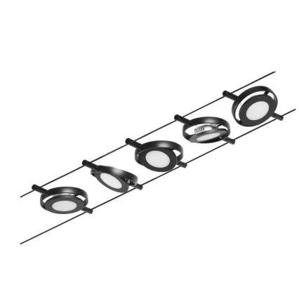 Paulmann 94418 - SET 5xLED/4,5W Compleet kabelsysteem ROUNDMAC 230V zwart