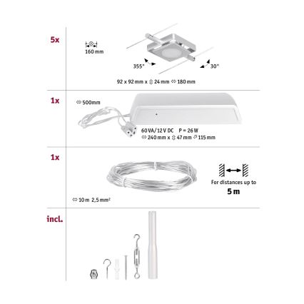 Paulmann 94420 - SET 5xLED/4,5W Spot voor een rail Systeem MAC 230V mat chroom