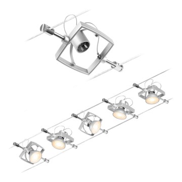 Paulmann 94430 - SET van 5x GU5,3/10W Spotverlichting voor kabelsysteem MAC 230V mat chroom