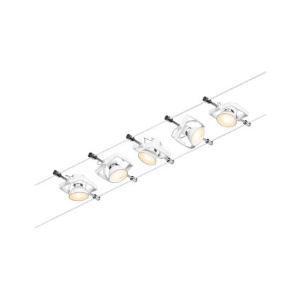 Paulmann 94432 - SET 5xGU5,3/10W Compleet kabelsysteem MAC 230V wit