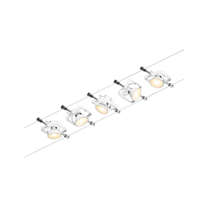 Paulmann 94432 - SET 5xGU5,3/10W Compleet kabelsysteem MAC 230V wit
