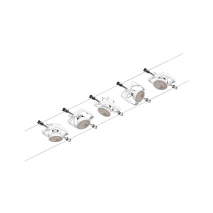 Paulmann 94432 - SET 5xGU5,3/10W Compleet kabelsysteem MAC 230V wit