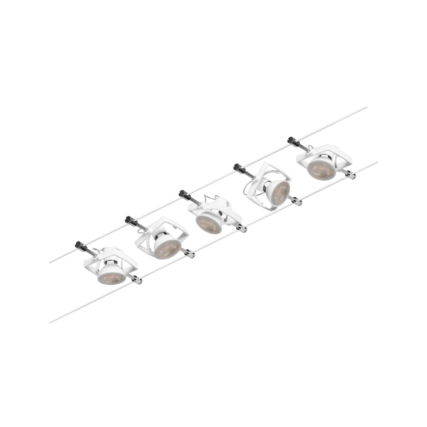 Paulmann 94432 - SET 5xGU5,3/10W Compleet kabelsysteem MAC 230V wit