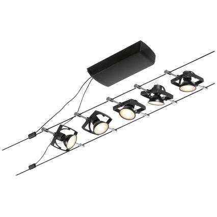 Paulmann 94434 - SET 5xGU5,3/10W Spot voor een stringsysteem MAC 230V zwart