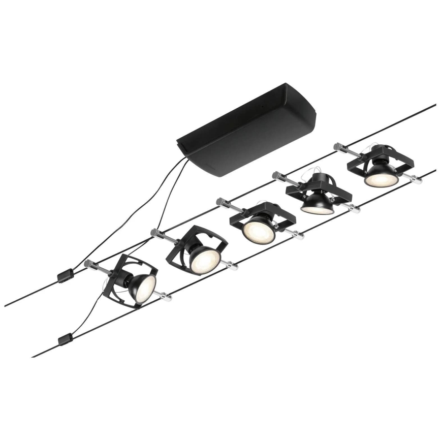 Paulmann 94434 - SET 5xGU5,3/10W Spot voor een stringsysteem MAC 230V zwart