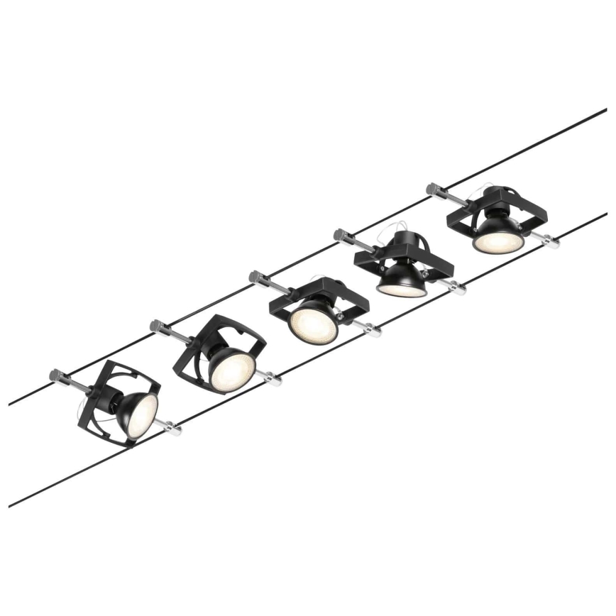 Paulmann 94434 - SET 5xGU5,3/10W Spot voor een stringsysteem MAC 230V zwart