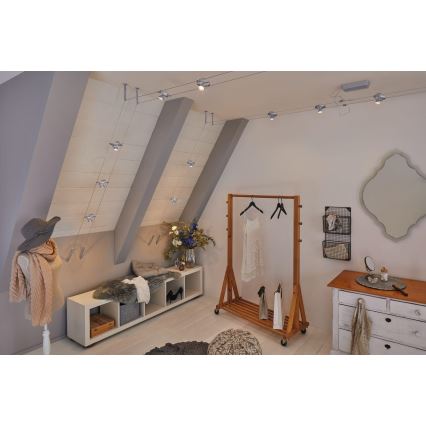 Paulmann 94436 - Set 5xGU5,3/10W Compleet kabelsysteem CARDAN 230V mat chroom