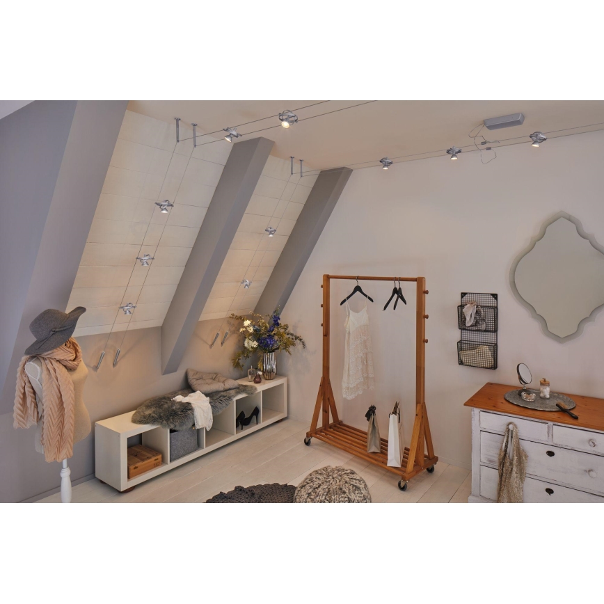 Paulmann 94436 - SET van 5x GU5,3/10W Spotverlichting voor het CARDAN kabelsysteem 230V mat chroom