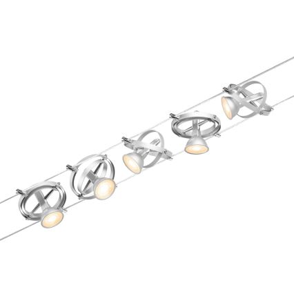 Paulmann 94436 - SET van 5x GU5,3/10W Spotverlichting voor het CARDAN kabelsysteem 230V mat chroom