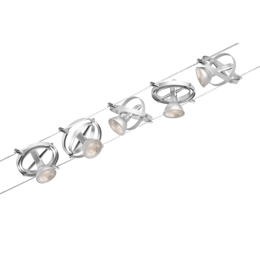 Paulmann 94436 - SET van 5x GU5,3/10W Spotverlichting voor het CARDAN kabelsysteem 230V mat chroom