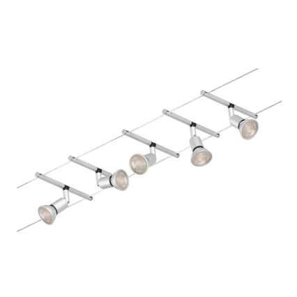 Paulmann 94442 - SET 5xGU5,3/10W Compleet kabelsysteem SALT 230V mat chroom