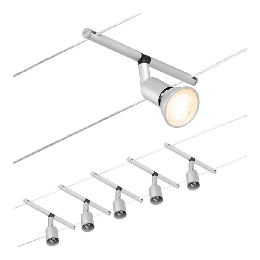 Paulmann 94442 - SET 5xGU5,3/10W Spot voor een rail Systeem SALT 230V mat chroom