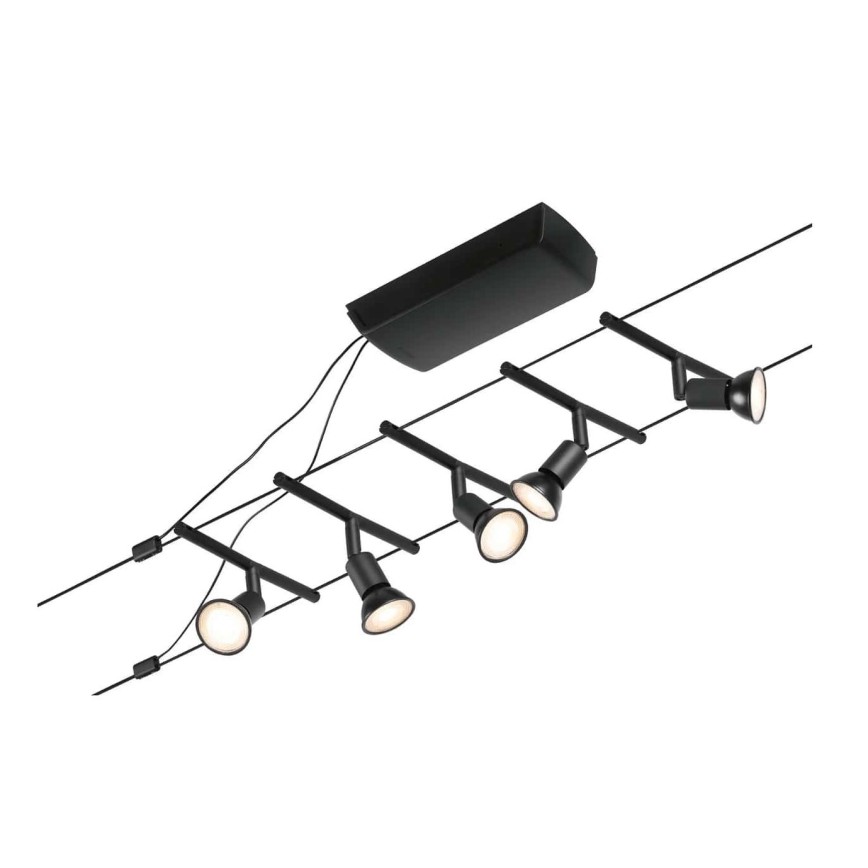 Paulmann 94446 - SET 5x GU5,3/10W Compleet kabelsysteem SALT 230V zwart