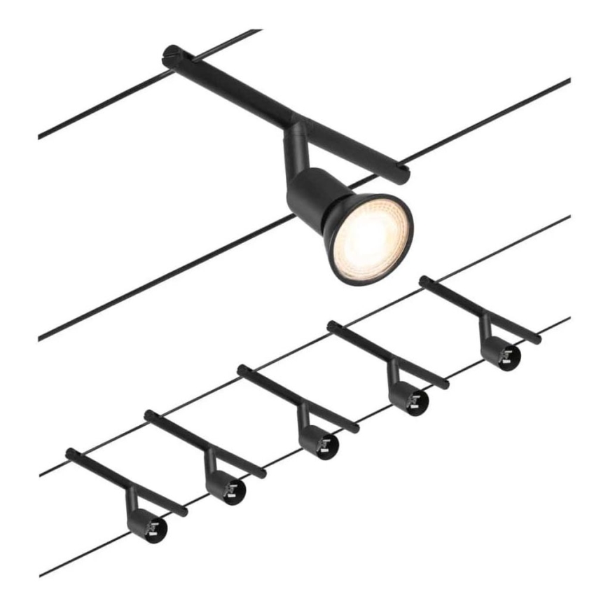 Paulmann 94446 - SET 5xGU5,3/10W Spot voor een stringsysteem SALT 230V zwart