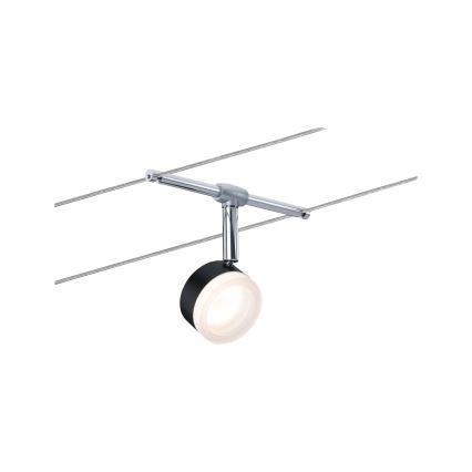 Paulmann 94457 - SET 5xLED/4W compleet kabelsysteem CLEAR 230V zwart/glanzend chroom