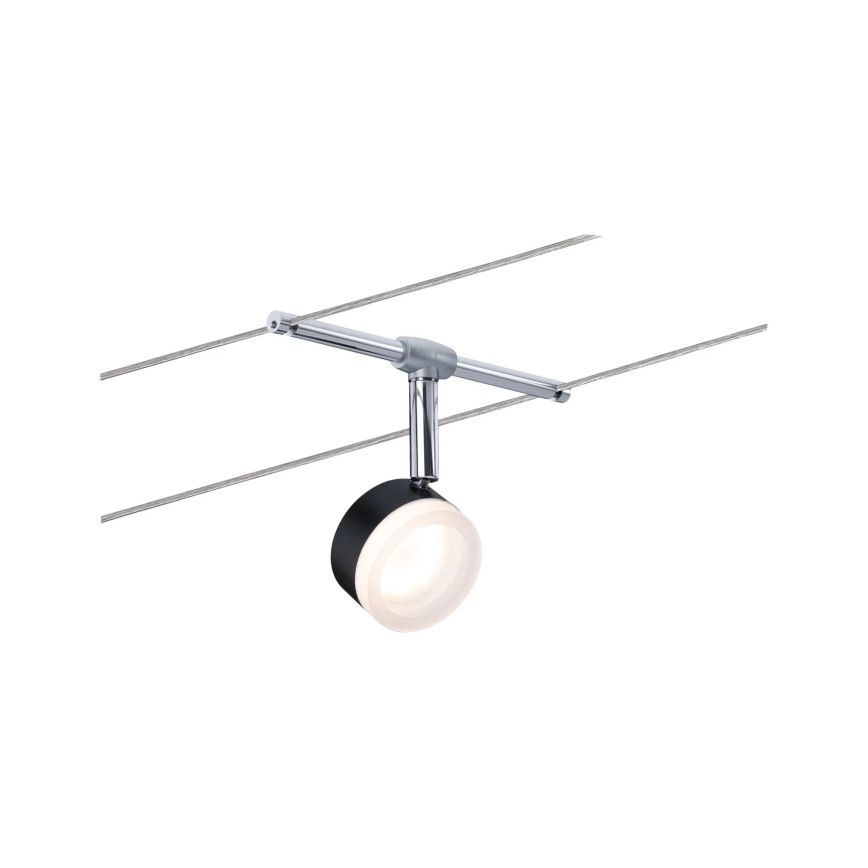 Paulmann 94457 - SET 5xLED/4W compleet kabelsysteem CLEAR 230V zwart/glanzend chroom