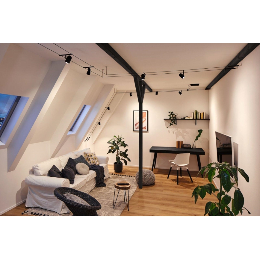 Paulmann 94469 - Set van 5x GU5,3/10W compleet kabelsysteem CUP 230V zwart