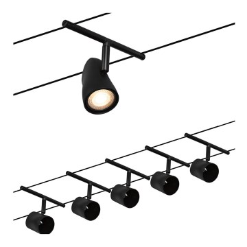 Paulmann 94469 - SET van 5xGU5,3/10W Spotverlichting voor het kabelsysteem CUP 230V zwart