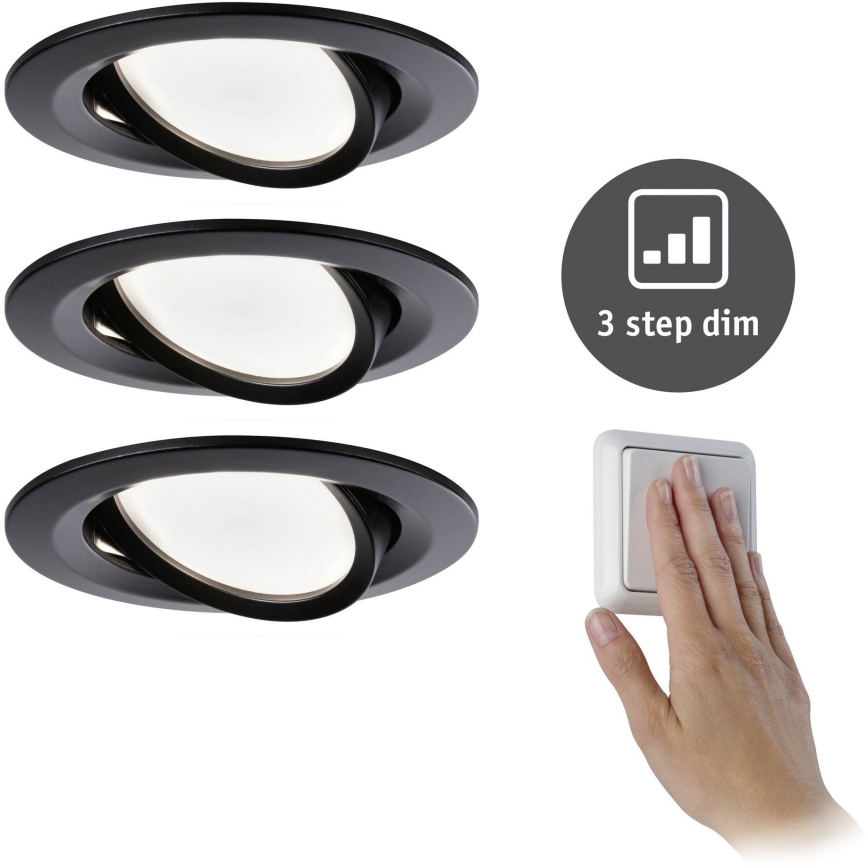 Paulmann 94472 - SET 3xLED/6W IP23 Dimbare badkamer inbouwlamp NOVA 230V