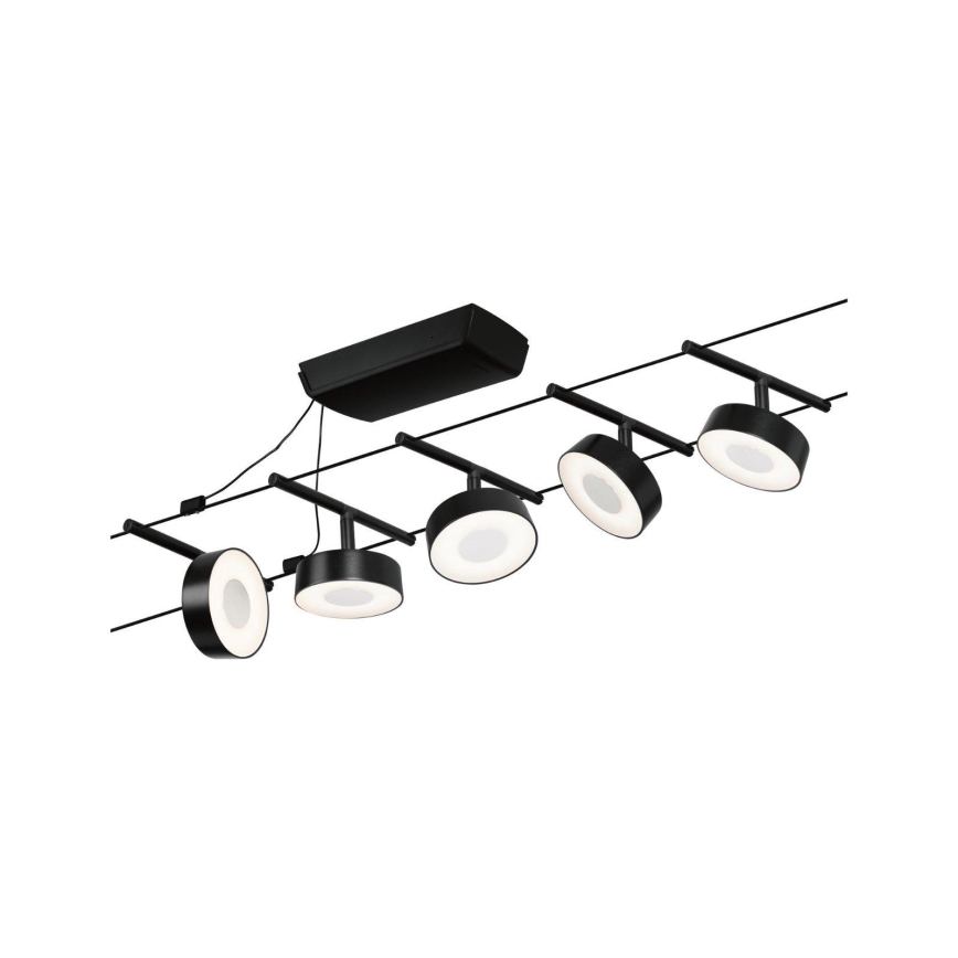 Paulmann 94479 - SET van 5x LED/5W Spotverlichting voor het CIRCLE kabelsysteem 230V zwart