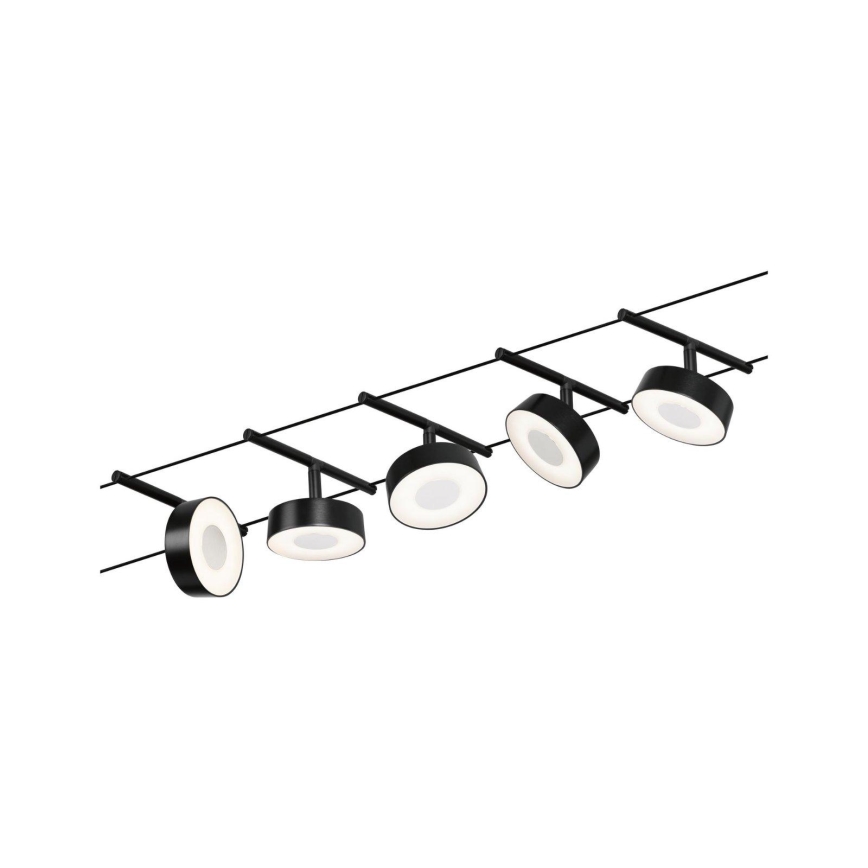 Paulmann 94479 - SET van 5x LED/5W Spotverlichting voor het CIRCLE kabelsysteem 230V zwart