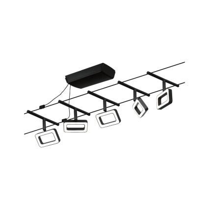 Paulmann 94485 - SET van 5x LED/4,8W compleet kabelsysteem FRAME 230V, zwart