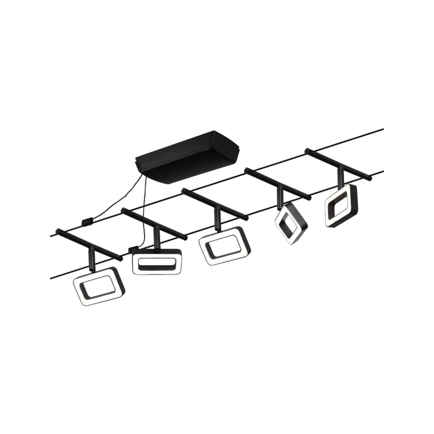 Paulmann 94485 - SET van 5x LED/4,8W compleet kabelsysteem FRAME 230V, zwart