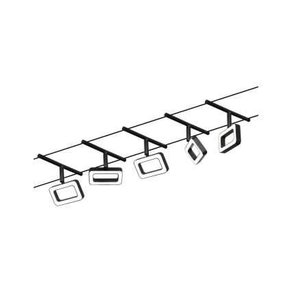 Paulmann 94485 - SET van 5x LED/4,8W compleet kabelsysteem FRAME 230V, zwart