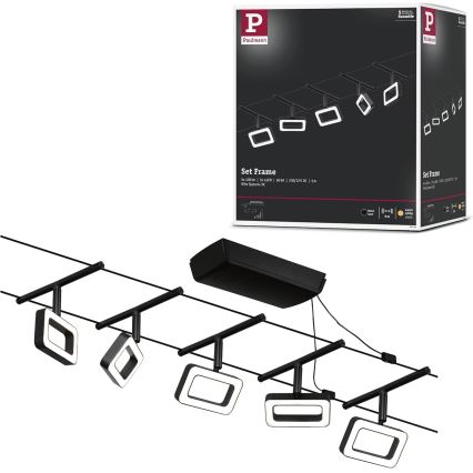 Paulmann 94485 - SET van 5x LED/4,8W compleet kabelsysteem FRAME 230V, zwart