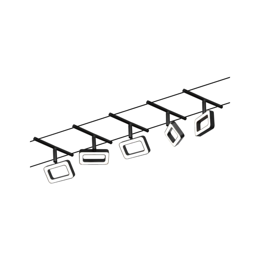 Paulmann 94485 - SET van 5x LED/4,8W Inbouwspot voor FRAME kabelsysteem 230V zwart