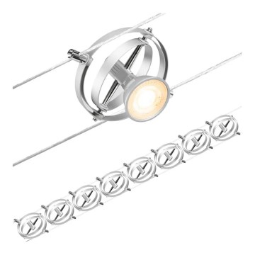 Paulmann 94490 - SET van 8x GU5,3/7,5W Spotlamp voor het CARDAN kabelsysteem 230V mat chroom
