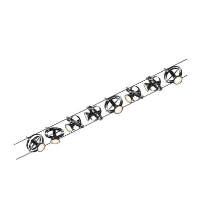 Paulmann 94494 - SET van 8xGU5,3/7,5W Spotlamp voor het CARDAN kabelsysteem 230V zwart