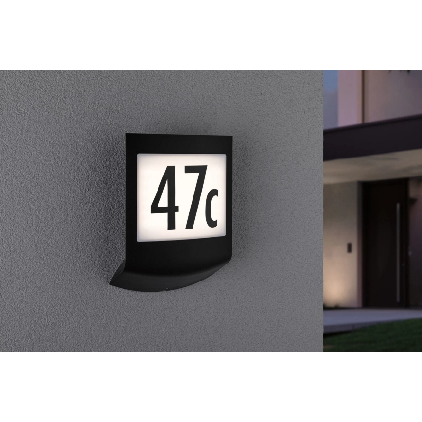 Paulmann 94513 - RGBW LED/8,2W IP44 dimbare huisnummerverlichting met bewegings- en schemersensor PADEA 230V antraciet
