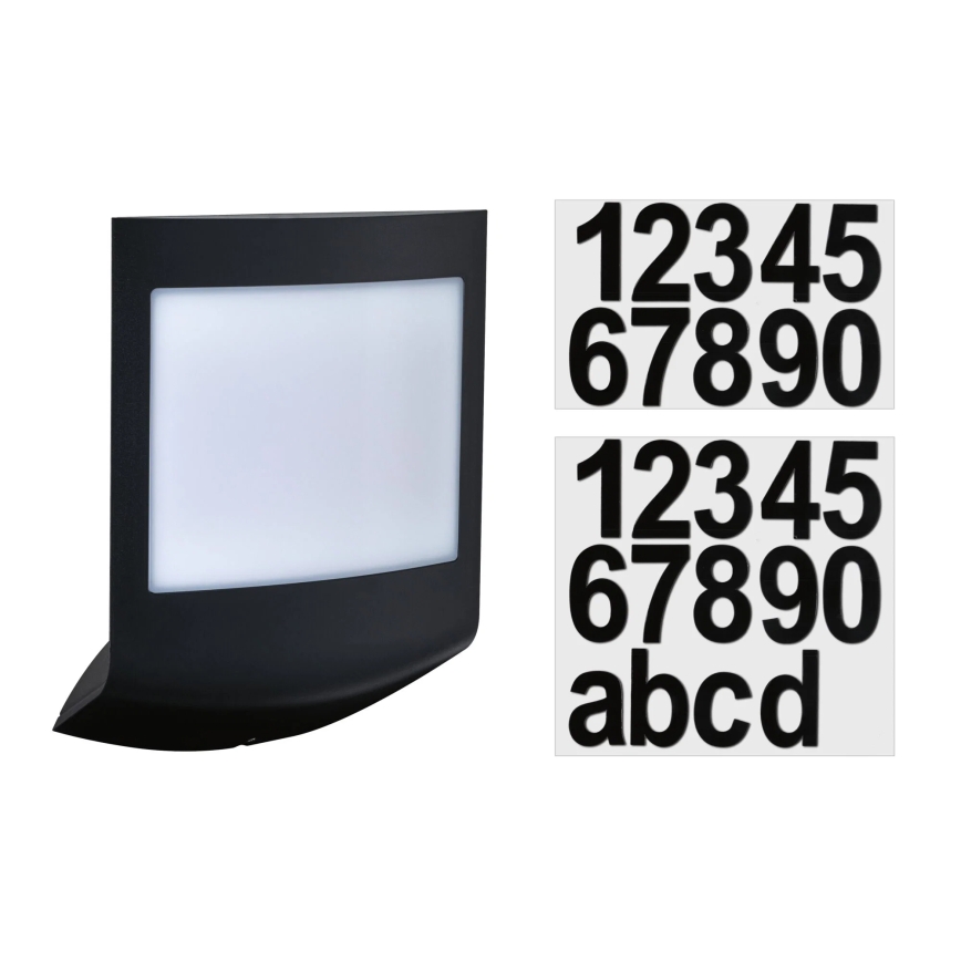 Paulmann 94513 - RGBW LED/8,2W IP44 dimbare huisnummerverlichting met bewegings- en schemersensor PADEA 230V antraciet