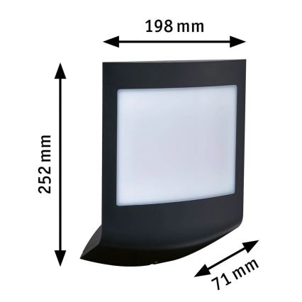 Paulmann 94513 - RGBW LED/8,2W IP44 dimbare huisnummerverlichting met bewegings- en schemersensor PADEA 230V antraciet