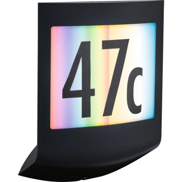 Paulmann 94513 - RGBW LED/8,2W IP44 Dimbare verlichte huisnummerplaat met schemersensor PADEA 230V antraciet