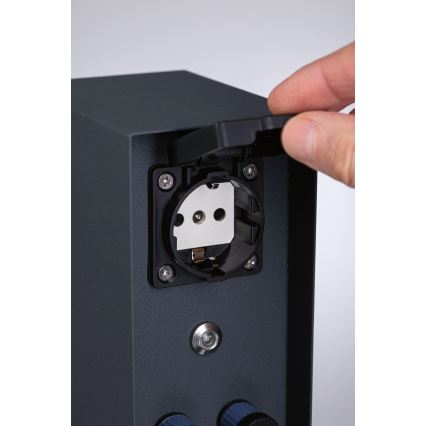 Paulmann 94701 -Buitenstopcontact zuil met schemersensor ​ RIO 2Z SCHUKO 230V IP44