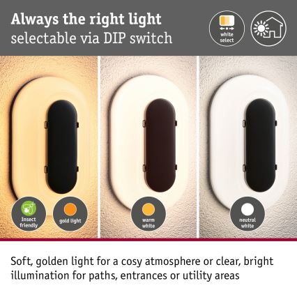 Paulmann 94957 - LED/18,5W IP65 Dimbaar buitenwandarmatuur ELUNOR 230V 2200/3000/4000K antraciet
