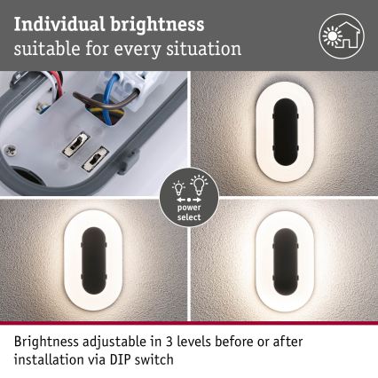Paulmann 94957 - LED/18,5W IP65 Dimbaar buitenwandarmatuur ELUNOR 230V 2200/3000/4000K antraciet