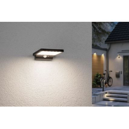 Paulmann 95393 - LED/4W IP44 Dimbare solar wandlamp met sensor SOLVEIG 3,7V 2000 mAh