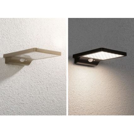 Paulmann 95393 - LED/4W IP44 Dimbare solar wandlamp met sensor SOLVEIG 3,7V 2000 mAh