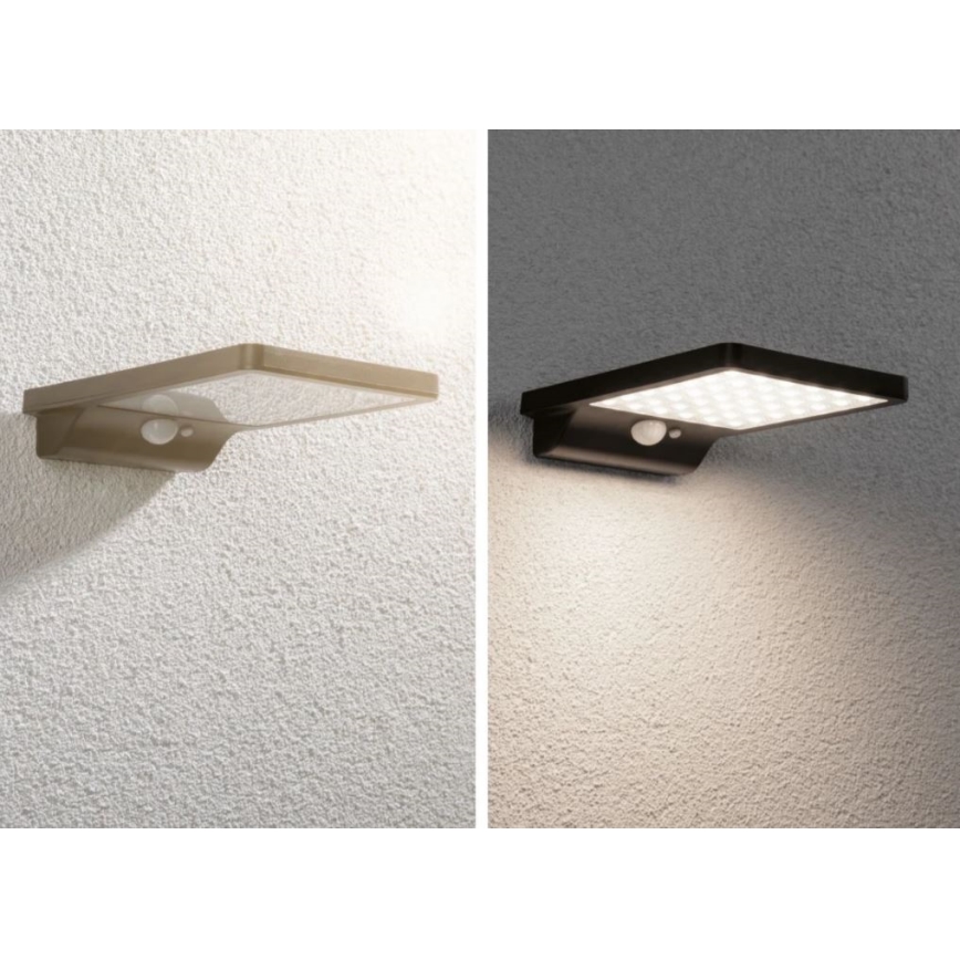 Paulmann 95393 - LED/4W IP44 Dimbare solar wandlamp met sensor SOLVEIG 3,7V 2000 mAh