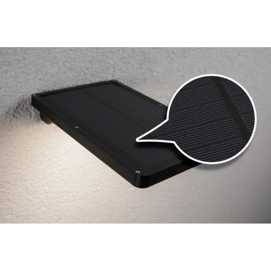 Paulmann 95393 - LED/4W IP44 Dimbare solar wandlamp met sensor SOLVEIG 3,7V 2000 mAh