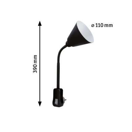 Paulmann 95427 - 1xE14/20W Flexibele wandlamp JUNUS Voor een stopcontact 230V