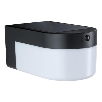 Paulmann 95747 - LED/2,3W IP44 zonne-wandlamp met sensor CALYNE 3,7/230V 4000 mAh zwart